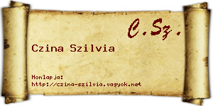 Czina Szilvia névjegykártya